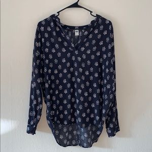 Old Navy V-Neck Blouse with Floral Pattern